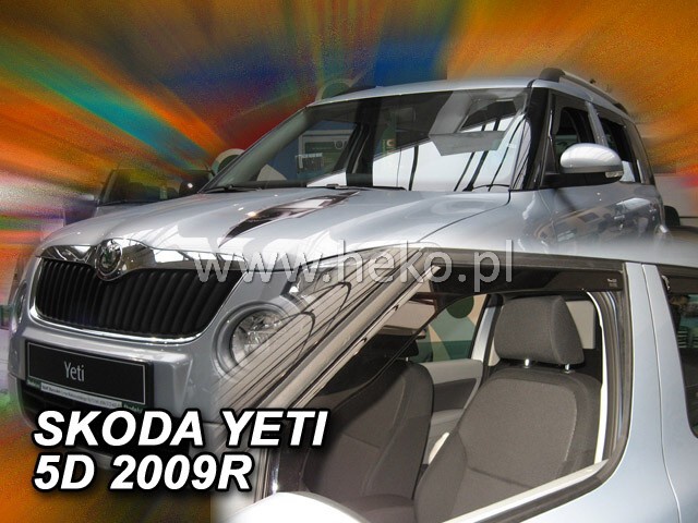 Větrné clony - ofuky oken (deflektory, plexi), Škoda Yeti, 5 dveř., 2009->