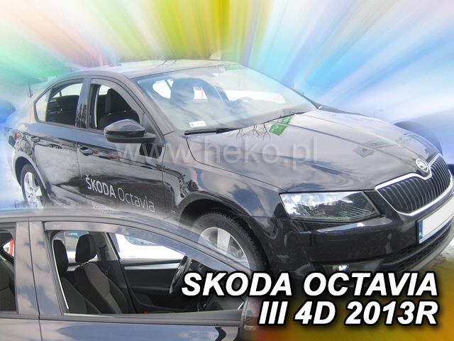 Větrné clony ofuky oken deflektory, plexi, Škoda Octavia III, 2013-> Sedan / Combi, 5 dveř.