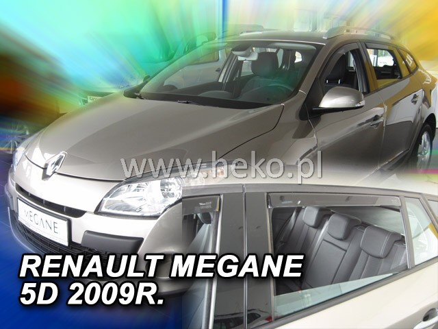 Větrné clony - ofuky oken (deflektory, plexi), RENAULT MEGANE III, 5 dveř., 2009->, Grandtour, předn