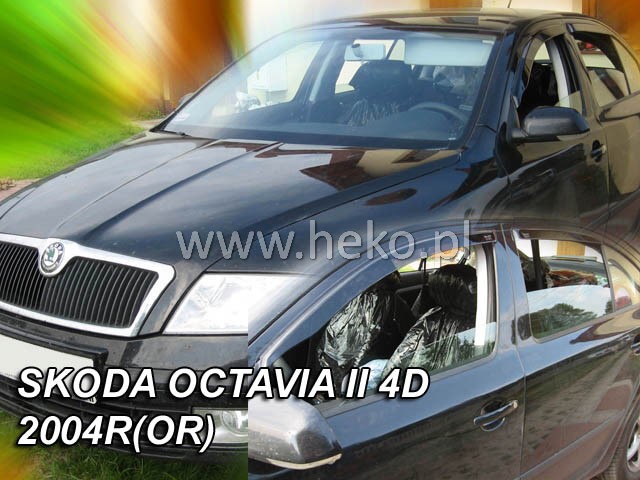 Větrné clony - ofuky oken (deflektory, plexi), Škoda Octavia II, 2004-2013, Limousine, přední+zadní