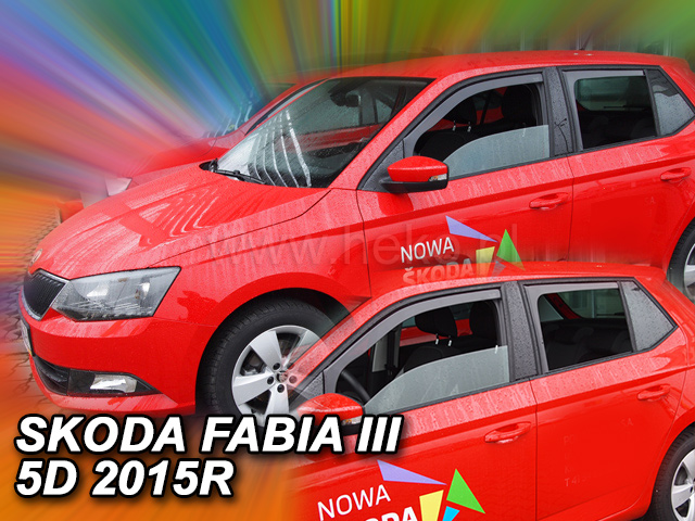 Větrné clony - ofuky oken (deflektory, plexi), Škoda Fabia III, 2014->, 5 dveř., přední + zadní (dlo