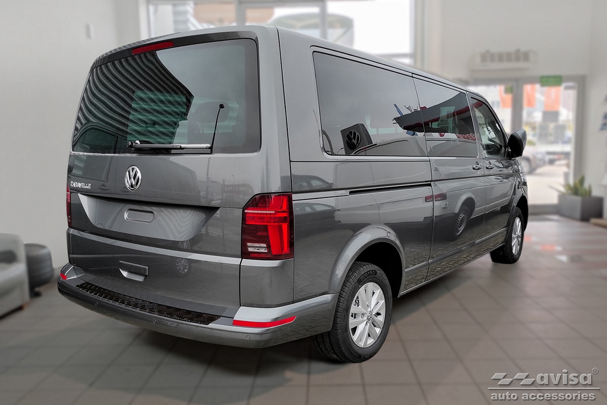 Ochranná lišta zadního nárazníku VW T6, 2015-2023, vyklápěcí dveře, Mat Black