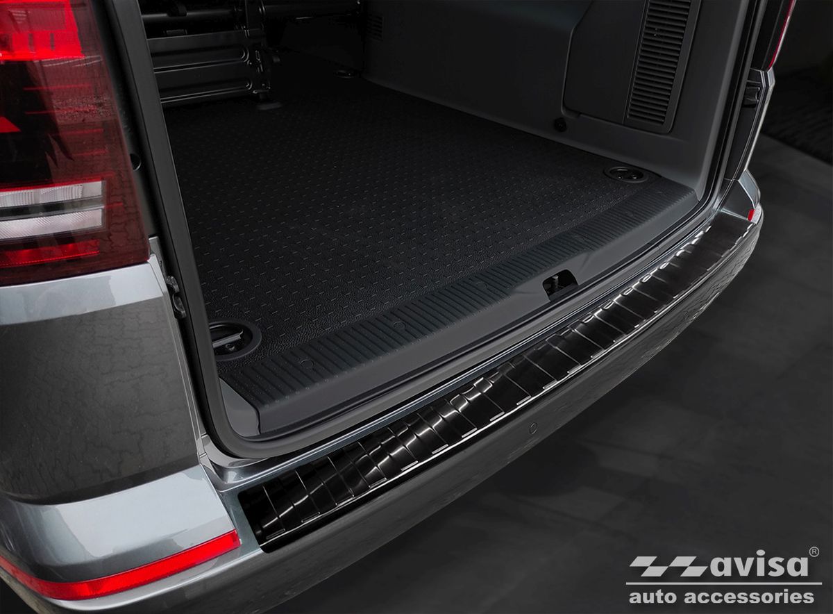 Ochranná lišta zadního nárazníku VW T6, 2015-2023, vyklápěcí dveře, Long, Black