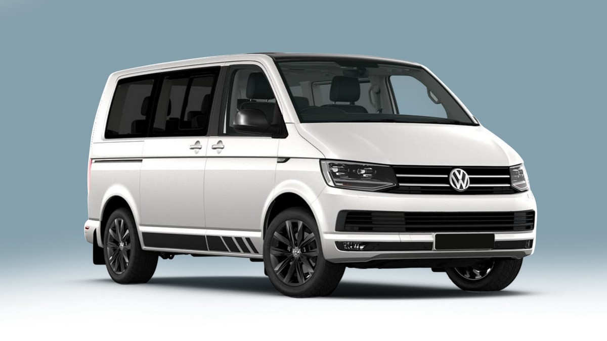 Ochranná lišta zadního nárazníku VW T6, 2015-2023, vyklápěcí dveře, Carbon