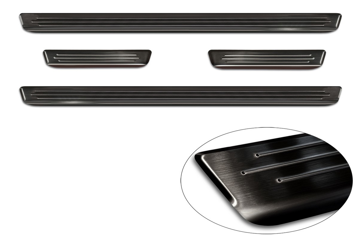 Ochranné kryty prahů, Fiat 600, 2023- , Black