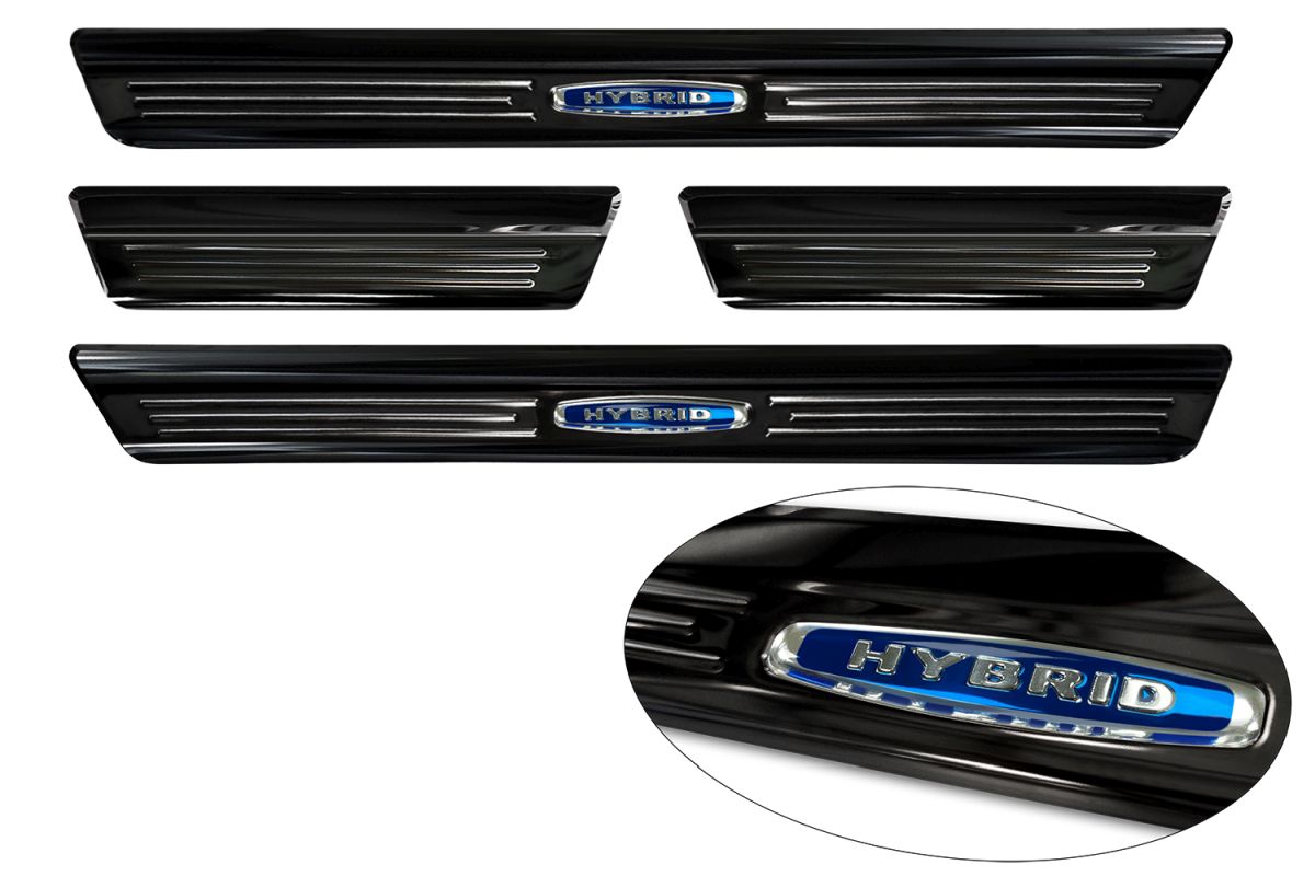 Ochranné kryty prahů, VW Golf VIII, 2019- , Hybrid , Glossy black
