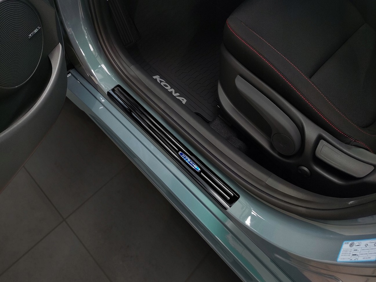 Ochranné kryty prahů, Hyundai Kona, 2017- , Hybrid , Glossy black