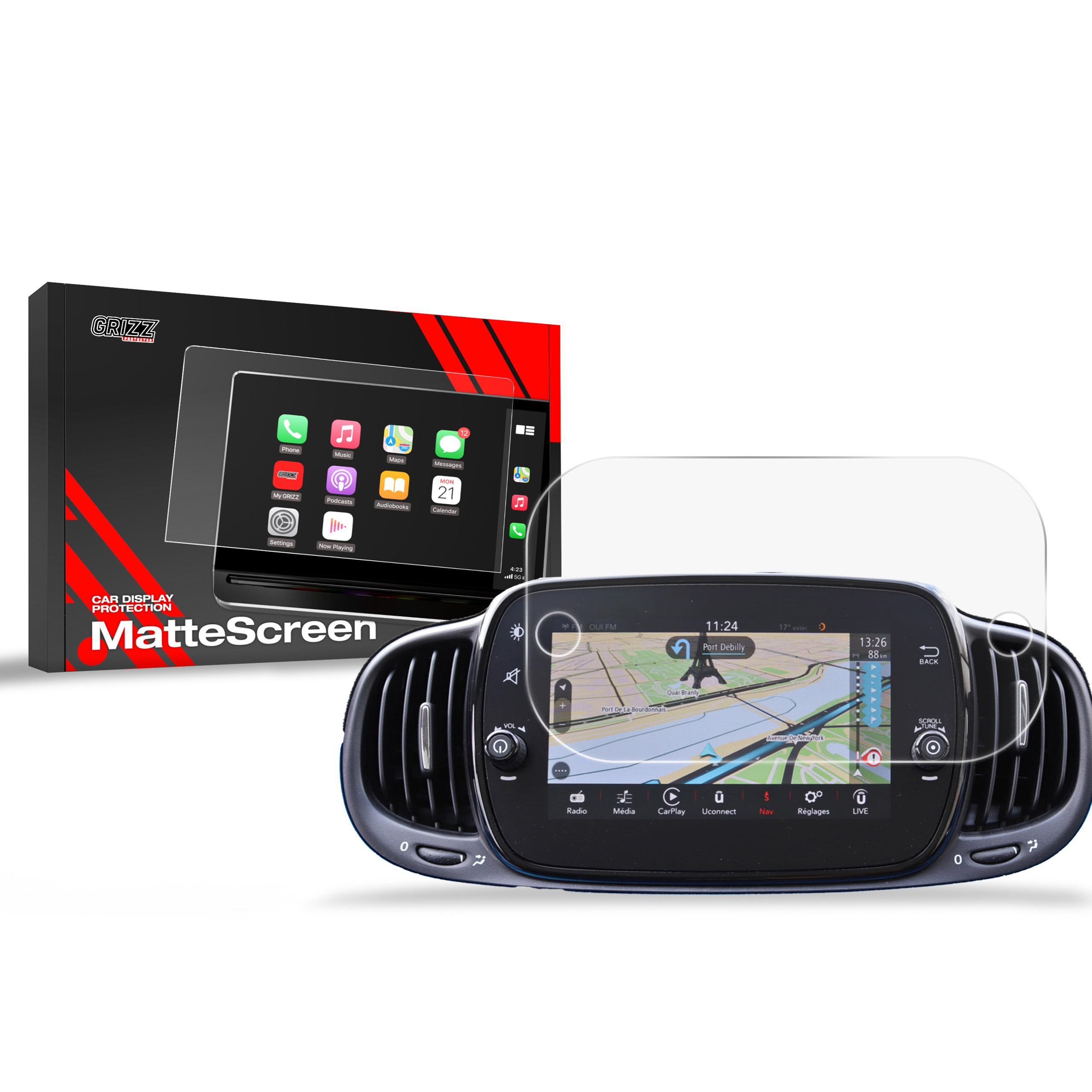 Ochrana displeje MatteScreen, Fiat 500, 2020-2024, Display 7"