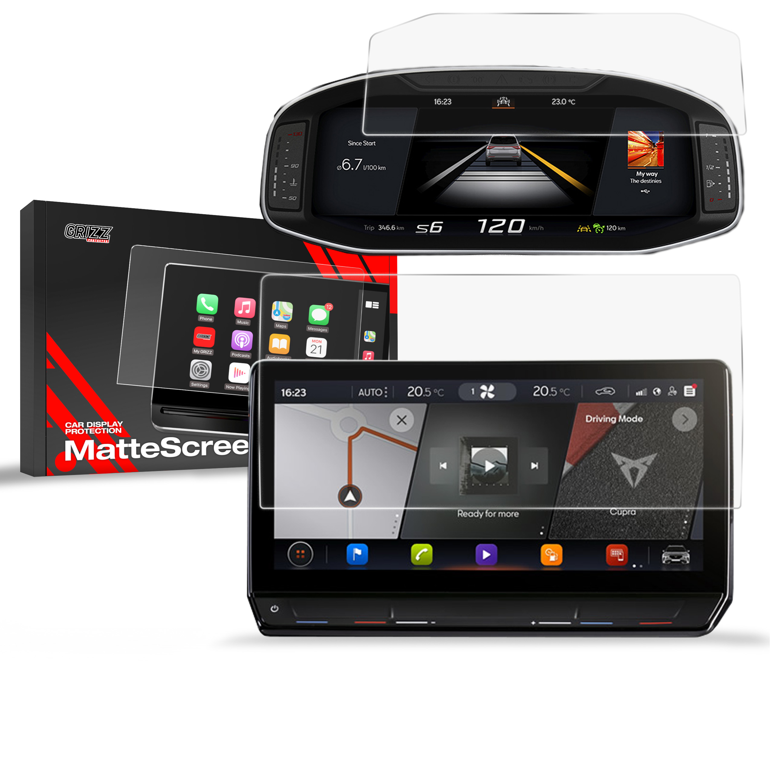 Ochranná fólie na display 2v1 Matte, Cupra Formentor, 2020- , Display 12"