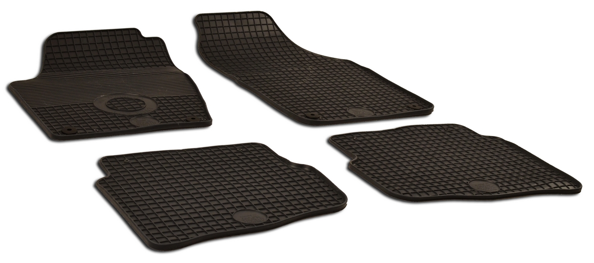 Gumové koberce-pryžové autokoberce,  VW Polo (9N), 2001-2009, kulaté fixace