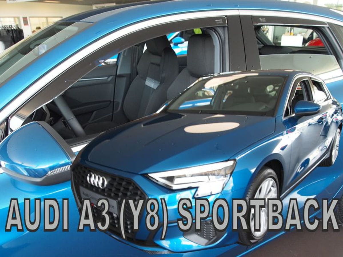Větrné clony-ofuky oken (deflektory, plexi), Audi A3 IV, 2020- , Sportback, přední + zadní