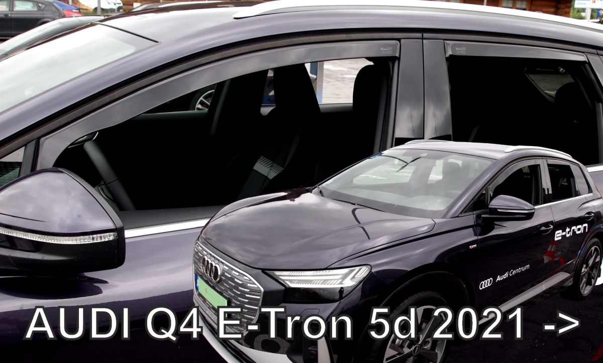 Větrné clony - ofuky oken (deflektory, plexi), Audi Q4 E-Tron, 2021- , přední + zadní