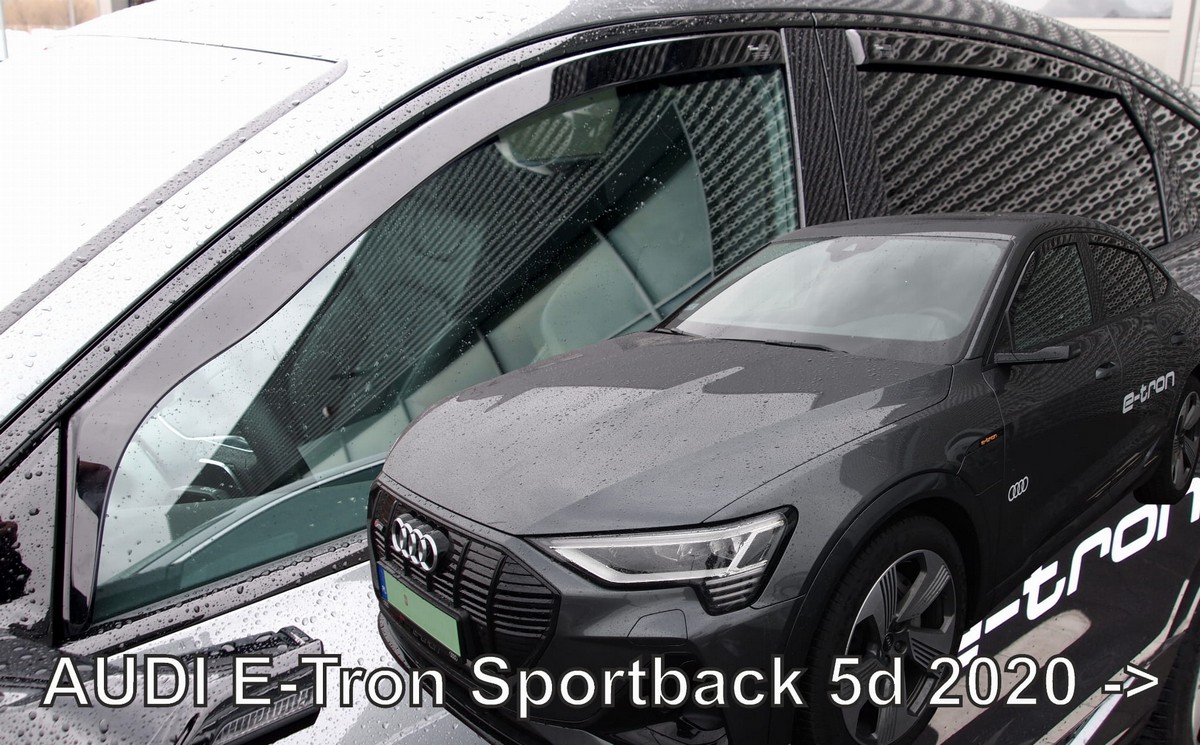Větrné clony - ofuky oken (deflektory, plexi), Audi E-Tron, 2019- , Sportback, přední + zadní