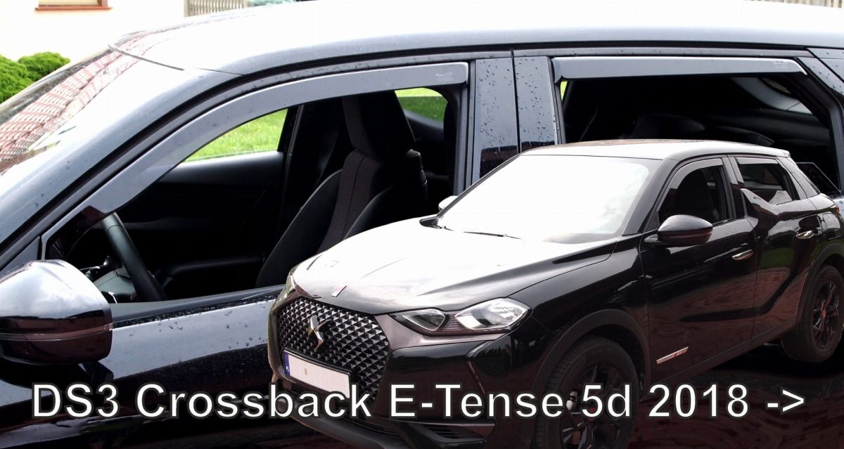 Větrné clony - ofuky oken (deflektory, plexi), Citroen DS3 Crossback E-Tense, 2019- , přední + zadní