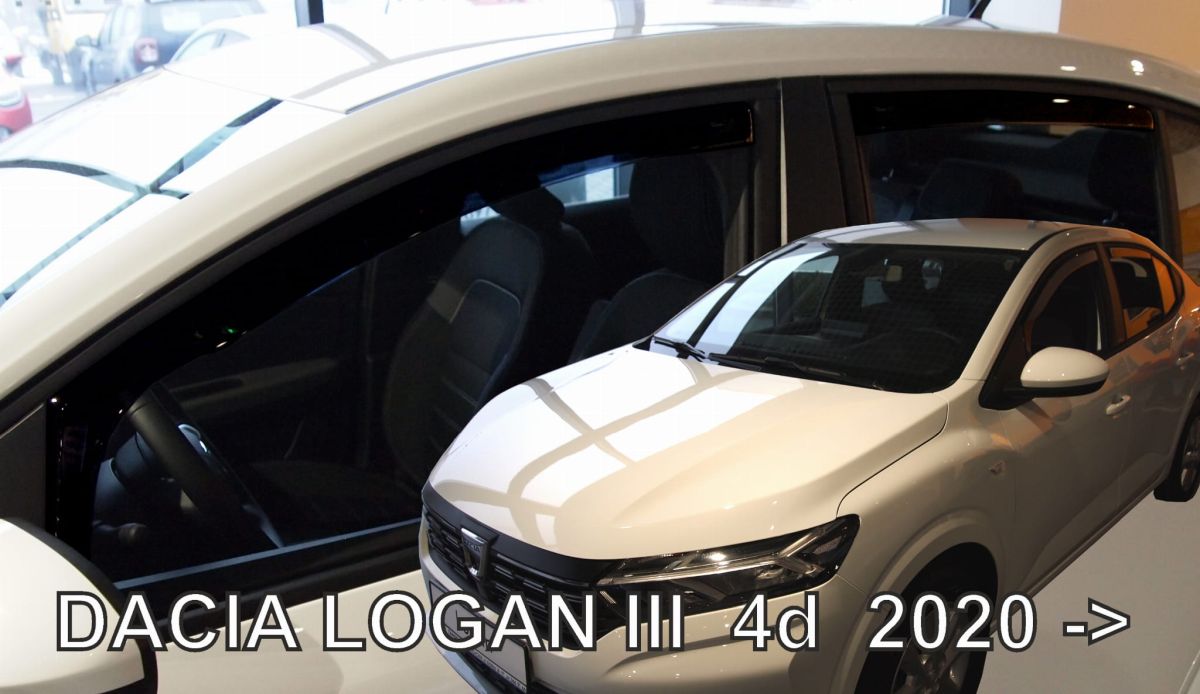Větrné clony - ofuky oken (deflektory, plexi), Dacia Logan III, 2021- , přední + zadní