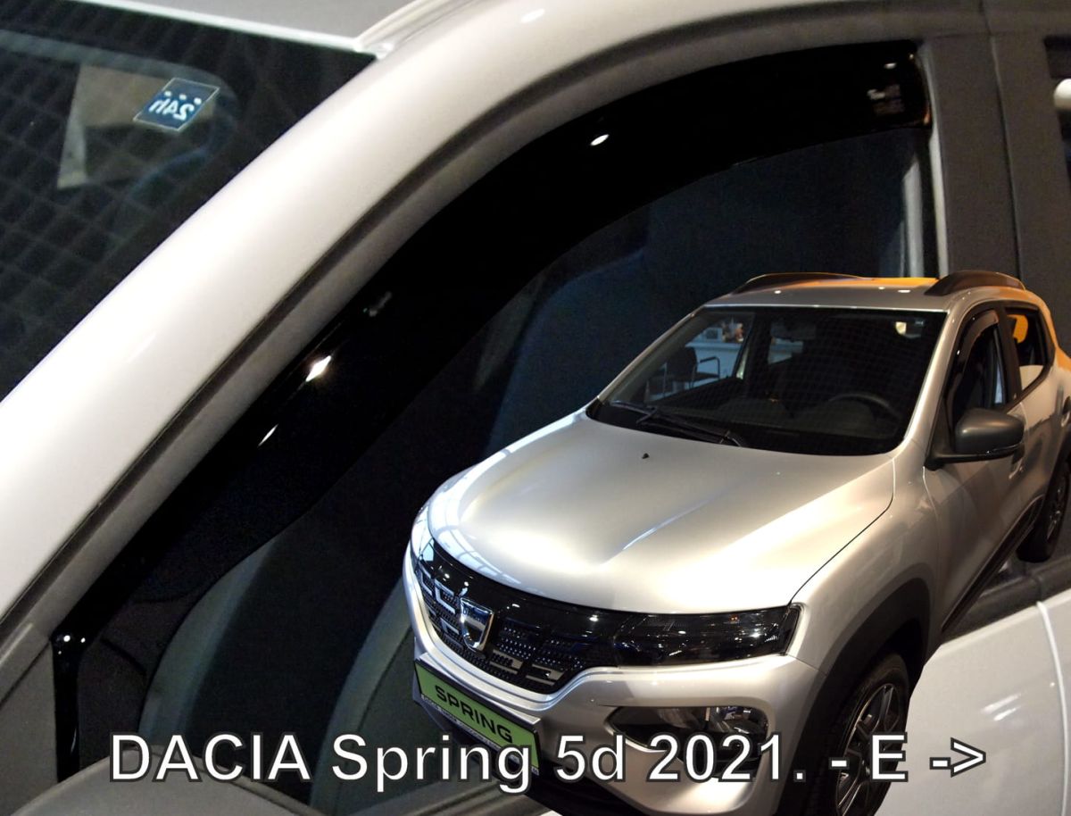Větrné clony - ofuky oken (deflektory, plexi), Dacia Spring, 2021- , přední