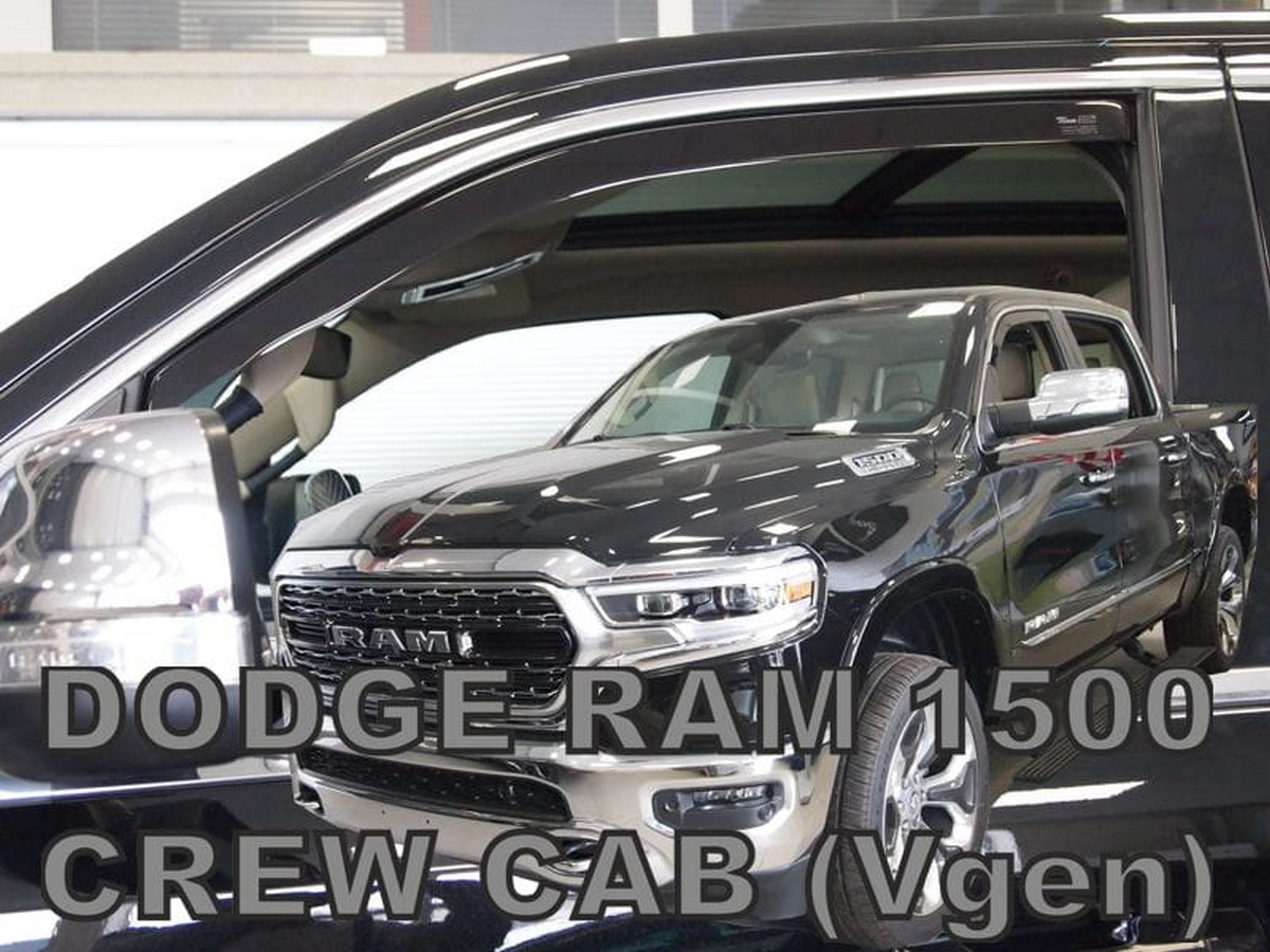Větrné clony - ofuky oken (deflektory, plexi), Dodge Ram V, 2019- , Crew cab, přední