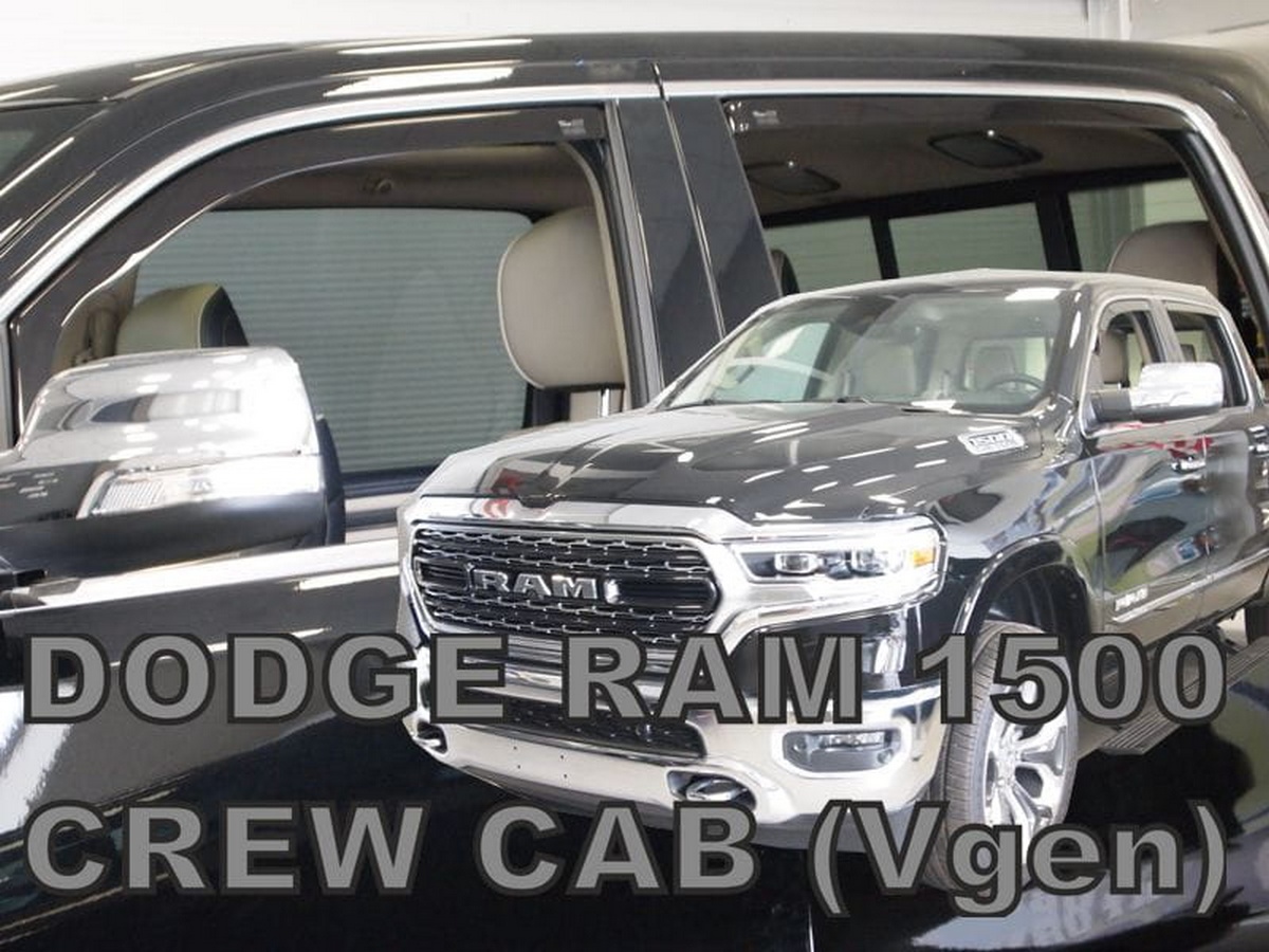 Větrné clony - ofuky oken (deflektory, plexi), Dodge Ram V, 2019- , Crew cab, přední + zadní