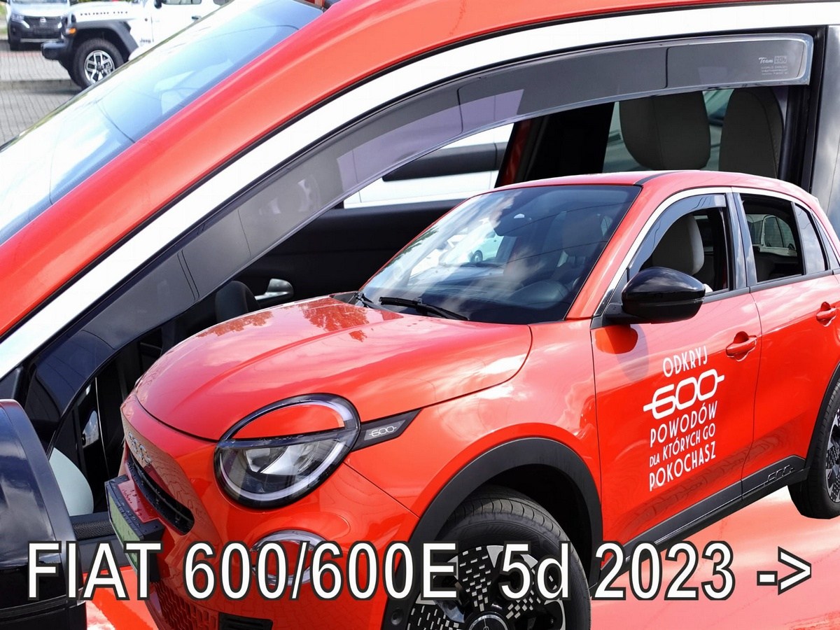 Větrné clony - ofuky oken (deflektory, plexi), Fiat 600, 2023- , přední