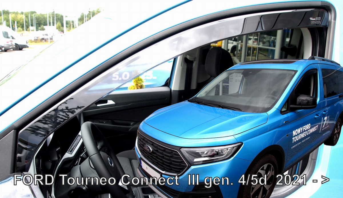 Větrné clony - ofuky oken (deflektory, plexi), Ford Tourneo Connect, 2021- , přední