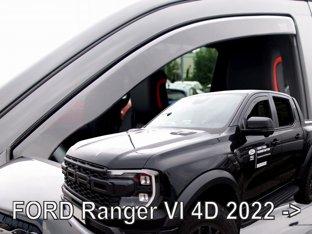 Větrné clony - ofuky oken (deflektory, plexi), Ford Ranger VI, 2022- , přední