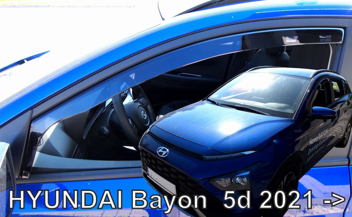 Větrné clony - ofuky oken (deflektory, plexi), Hyundai Bayon, 2021- , přední