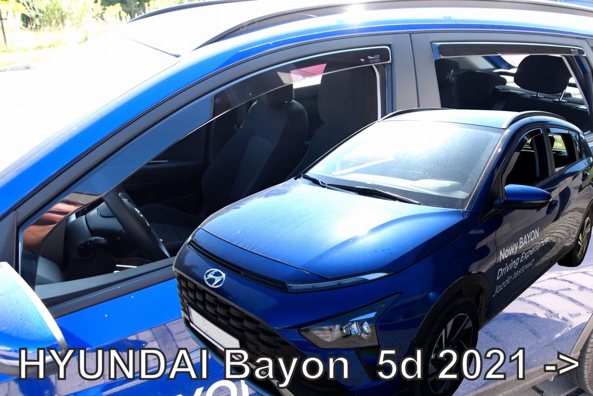 Větrné clony - ofuky oken (deflektory, plexi), Hyundai Bayon, 2021- , přední + zadní
