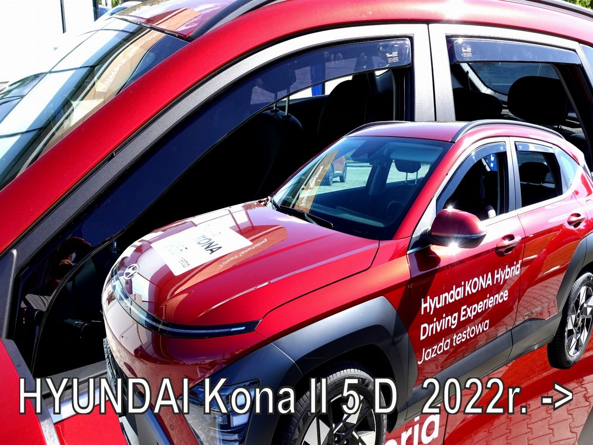 Větrné clony - ofuky oken (deflektory, plexi), Hyundai Kona II, 2023- , přední + zadní