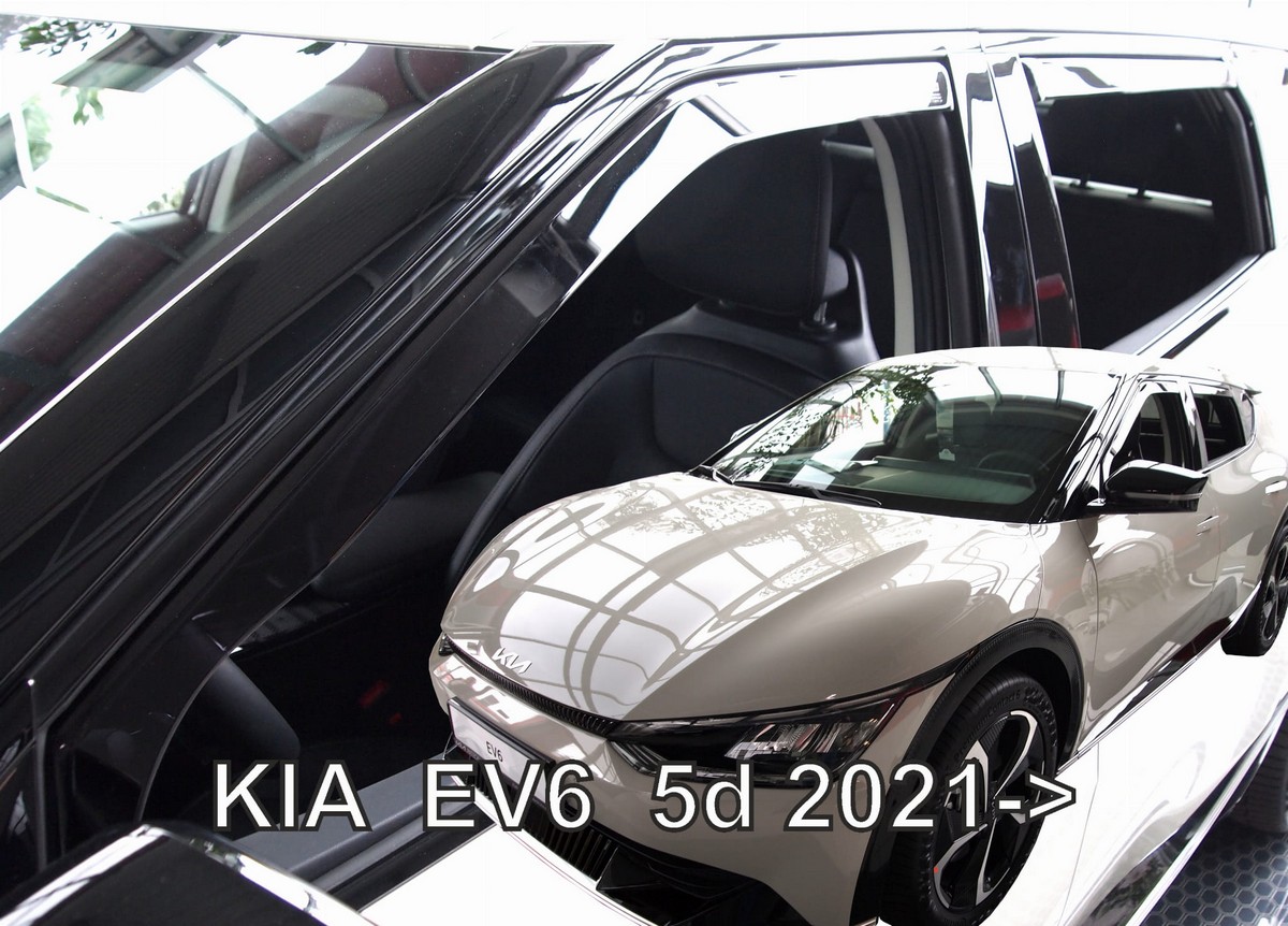Větrné clony - ofuky oken (deflektory, plexi), Kia EV6, 2021- , přední + zadní