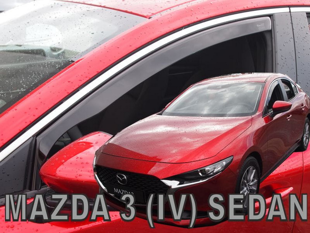 Větrné clony - ofuky oken (deflektory, plexi), Mazda 3 IV, 2019- , Sedan, přední