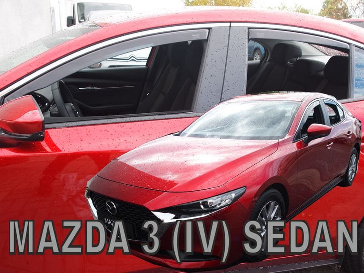 Větrné clony - ofuky oken (deflektory, plexi), Mazda 3 IV, 2019- , Sedan, přední + zadní