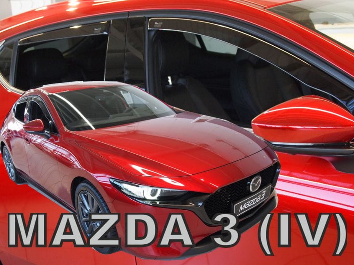 Větrné clony - ofuky oken (deflektory, plexi), Mazda 3 IV, 2019- , Hatchback, přední + zadní