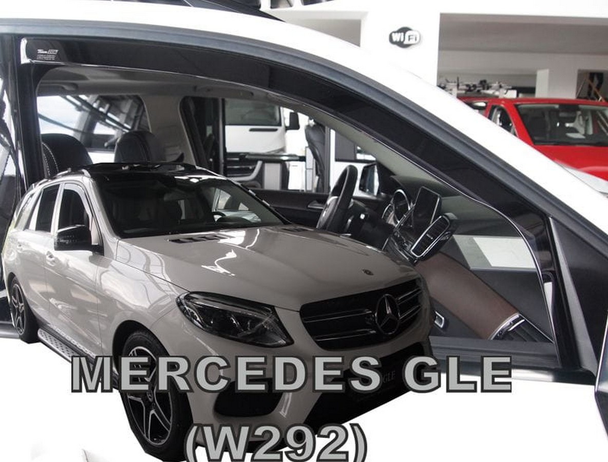 Větrné clony - ofuky oken (deflektory, plexi), Mercedes GLE, W166, 2015-2019, přední