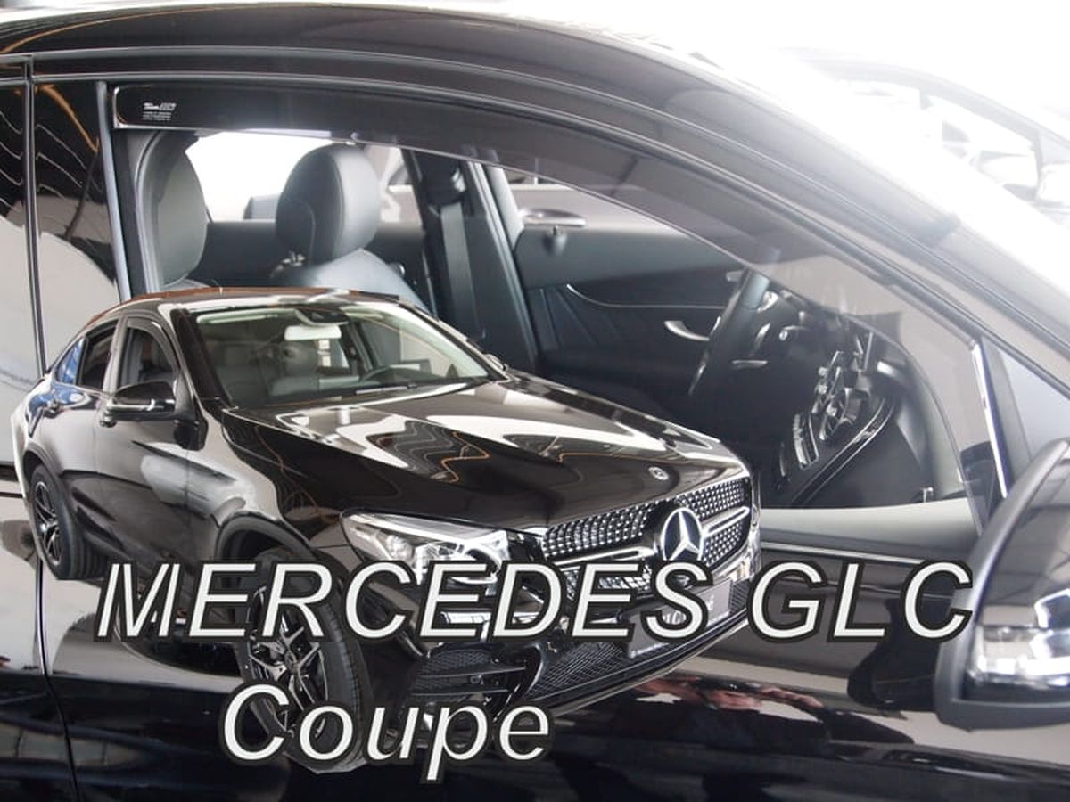Větrné clony - ofuky oken (deflektory, plexi), Mercedes GLC, C253, 2016-2023, Coupe, přední