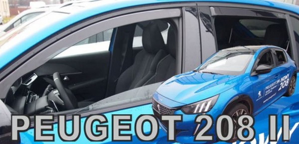 Větrné clony - ofuky oken (deflektory, plexi), Peugeot 208, 2019- , přední + zadní