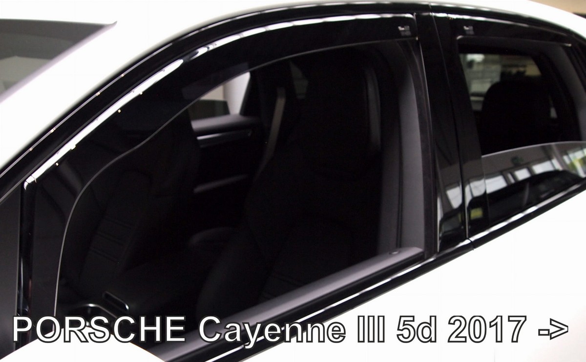 Větrné clony - ofuky oken (deflektory, plexi), Porsche Cayenne III, 2017- , přední + zadní