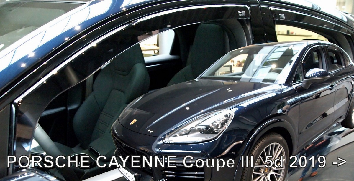 Větrné clony - ofuky oken (deflektory, plexi), Porsche Cayenne Coupe III, 2019- , přední + zadní