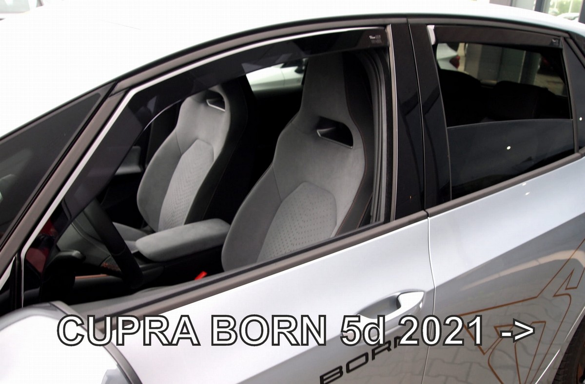 Větrné clony - ofuky oken (deflektory, plexi), Cupra Born, 2021- , přední + zadní