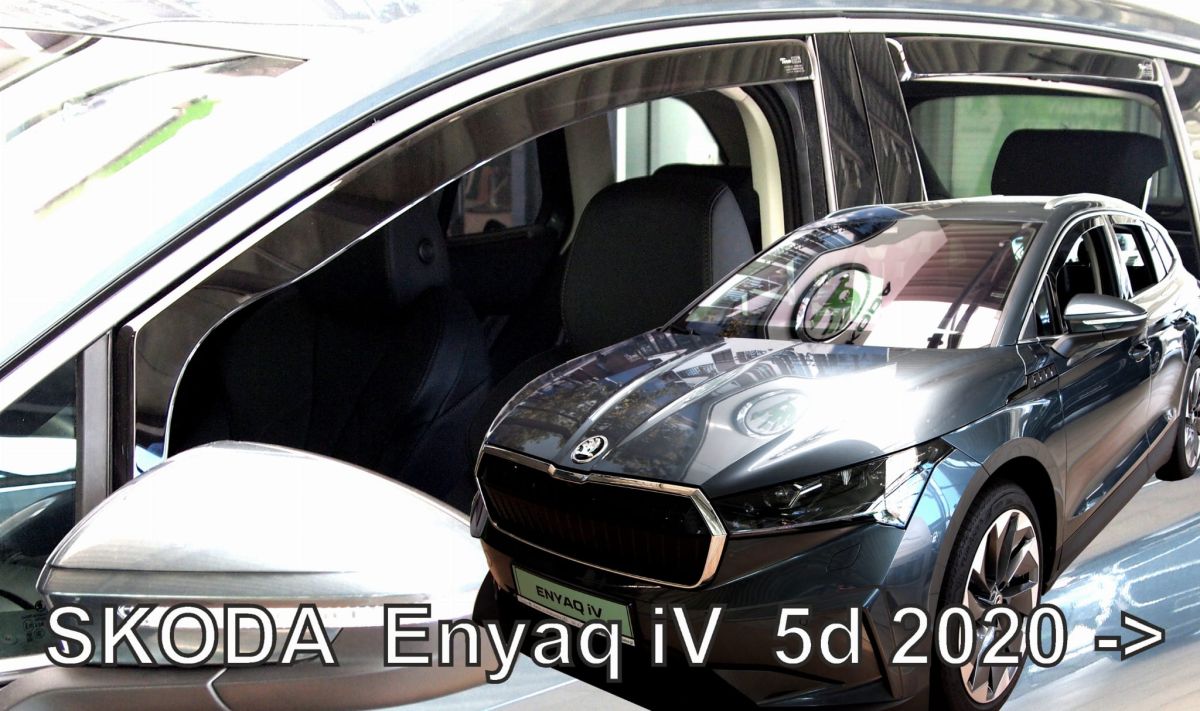 Větrné clony - ofuky oken (deflektory, plexi), Škoda Enyaq, 2021- , přední + zadní
