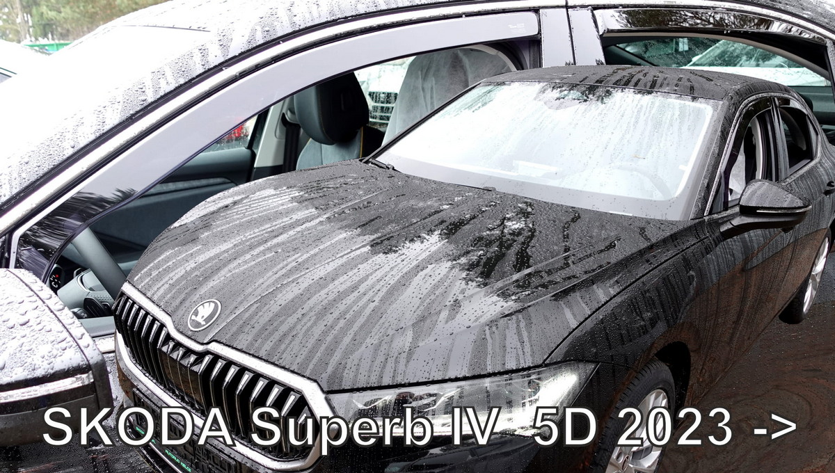 Větrné clony - ofuky oken (deflektory, plexi), Škoda Superb IV, 2024- , Liftback, přední + zadní