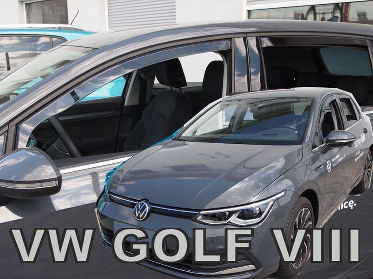 Větrné clony - ofuky oken (deflektory, plexi), VW Golf VIII, 2019- , Hatchback, přední + zadní