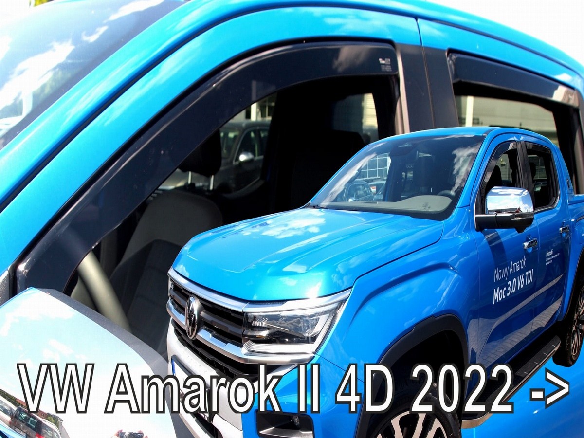 Větrné clony - ofuky oken (deflektory, plexi), VW Amarok II, 2022- , přední + zadní