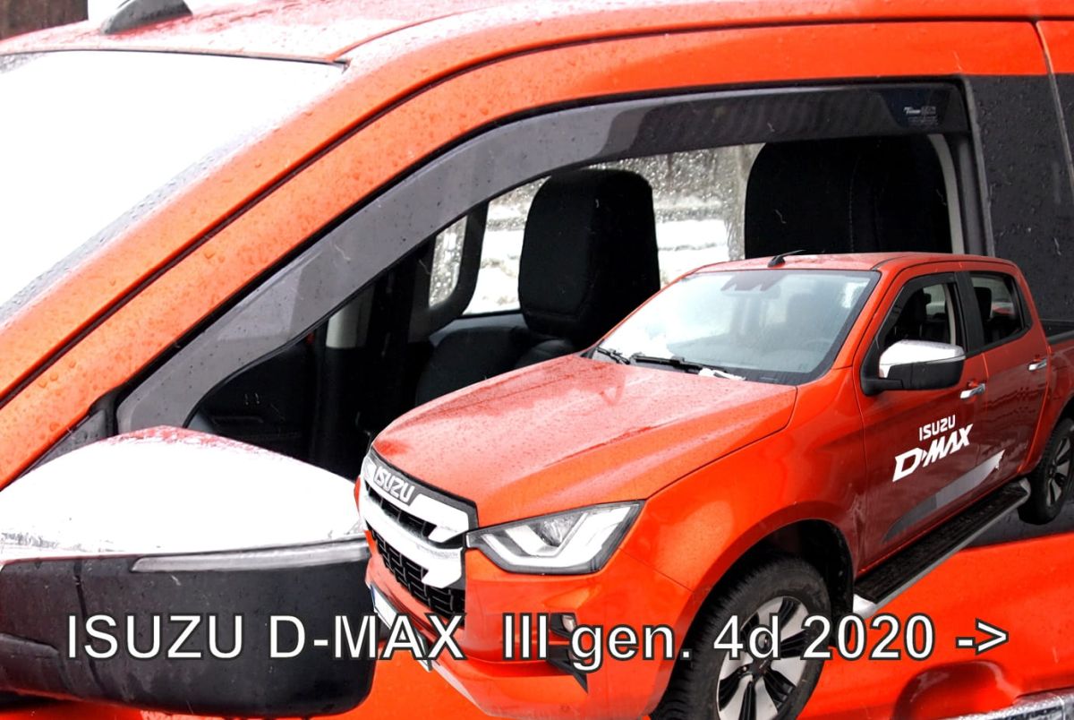 Větrné clony - ofuky oken (deflektory, plexi), Isuzu D-Max III, 2020- , přední