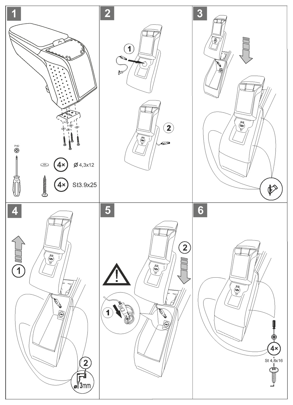 Loketní opěrka - područka ARMSTER 2, Seat Leon IV, 2020- , +12V