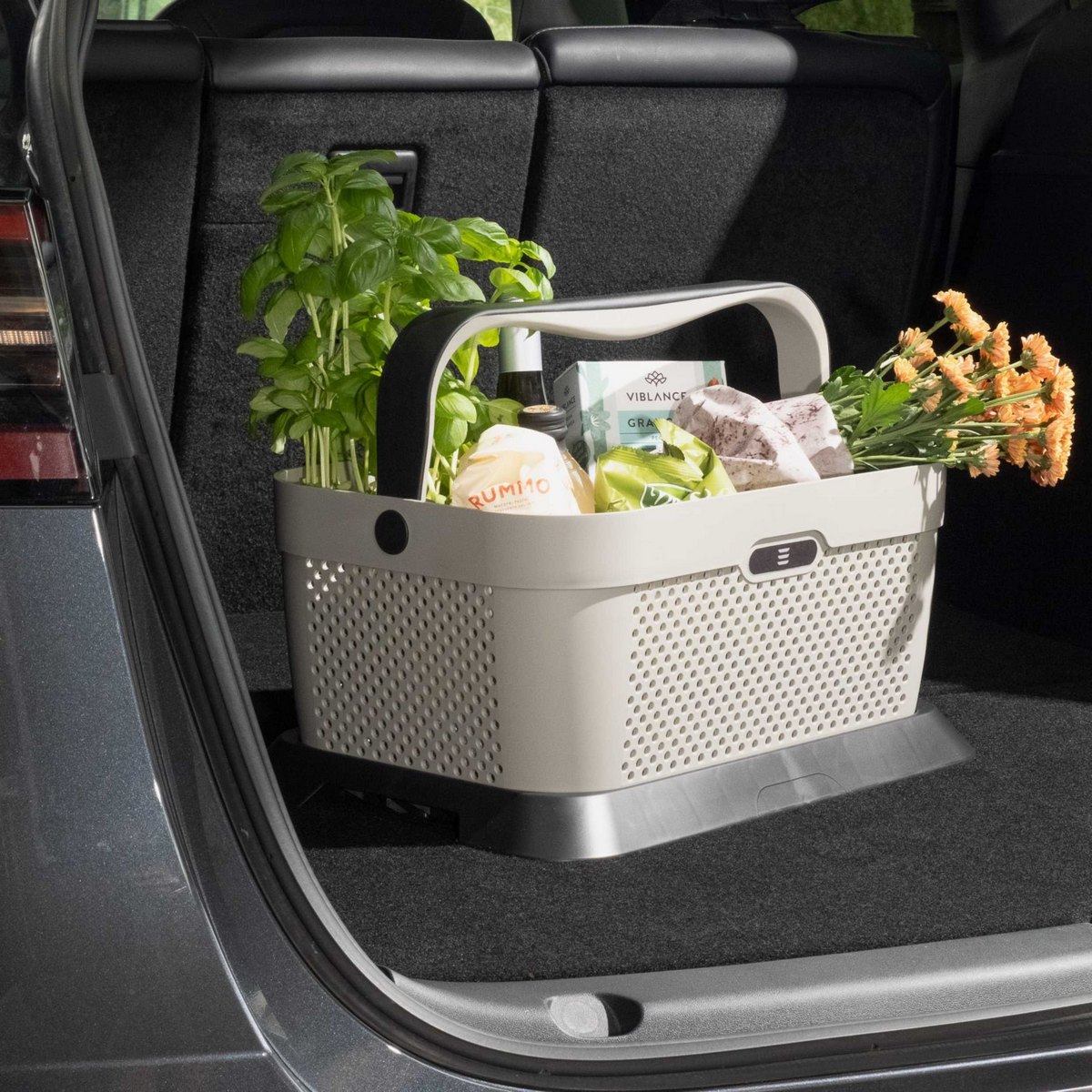 Luxusní nákupní košík do auta, Rati Basket, White - Designed for Tesla