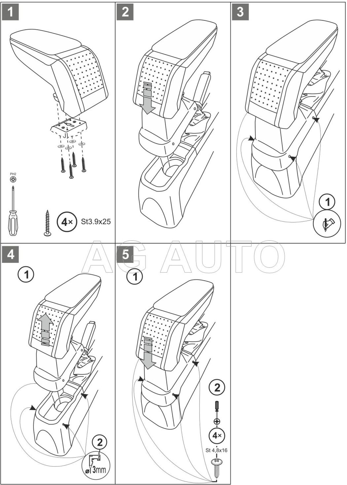 Loketní opěrka - područka STANDARD, Opel Corsa D, 2006-2014