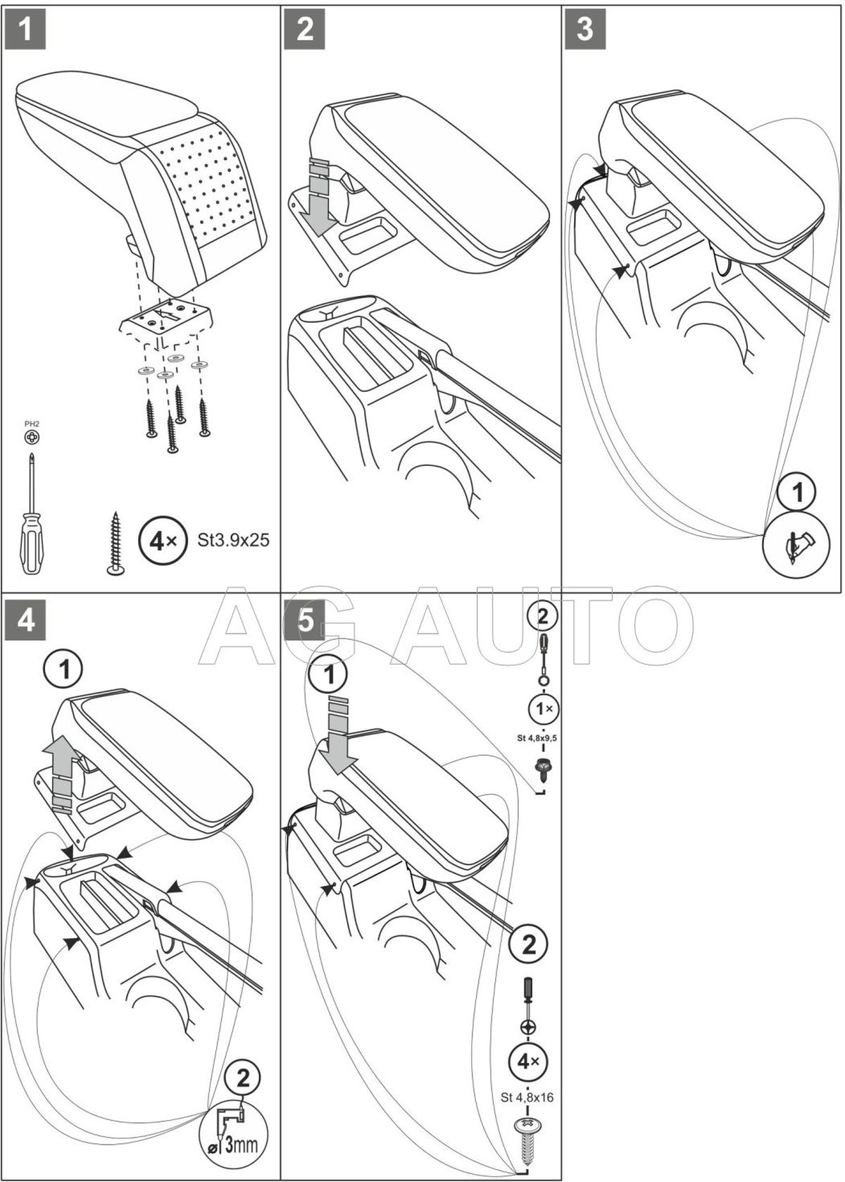 Loketní opěrka područka STANDARD VW Caddy 2004-2020