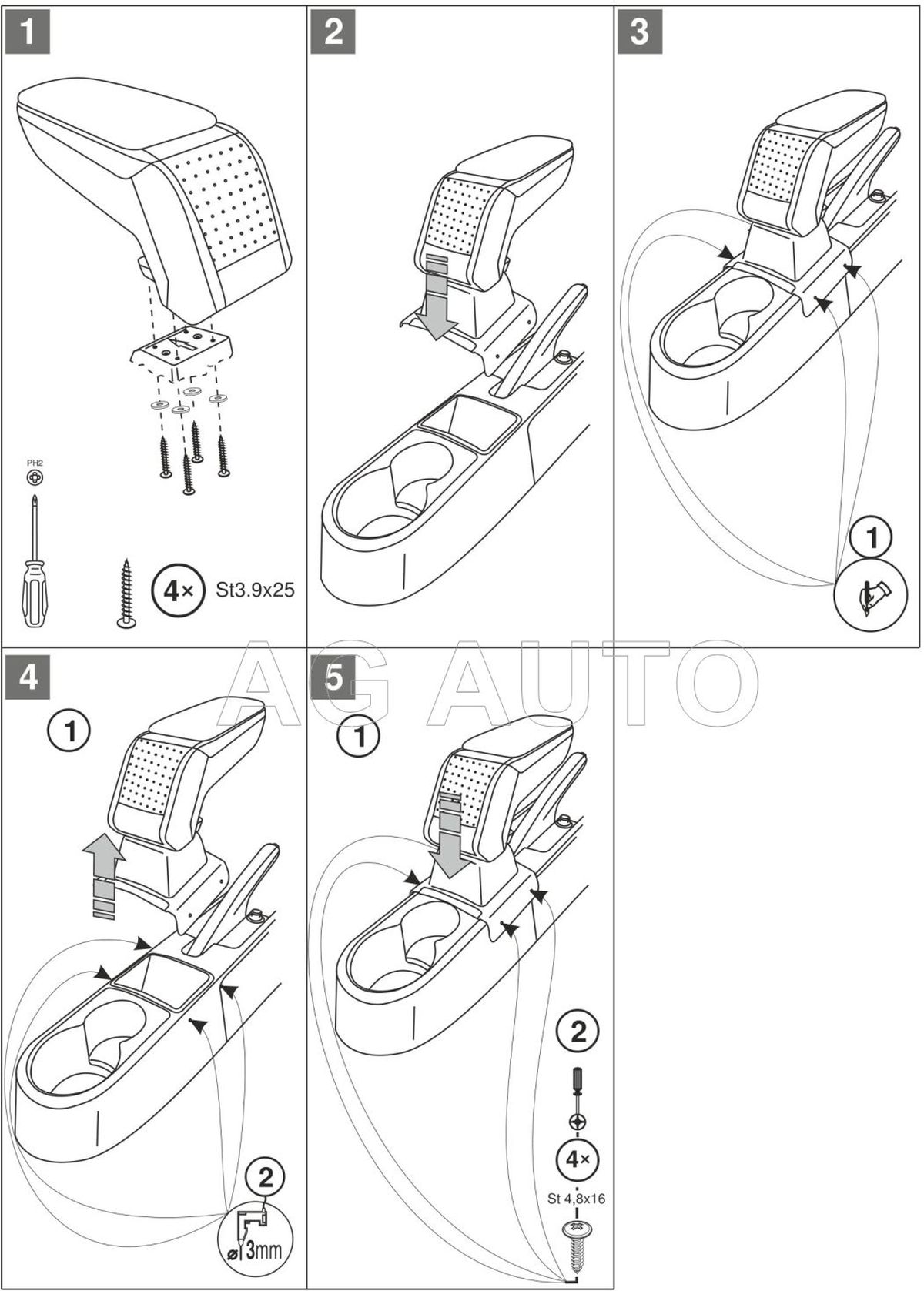 Loketní opěrka - područka STANDARD, Škoda Rapid, 2012-2019