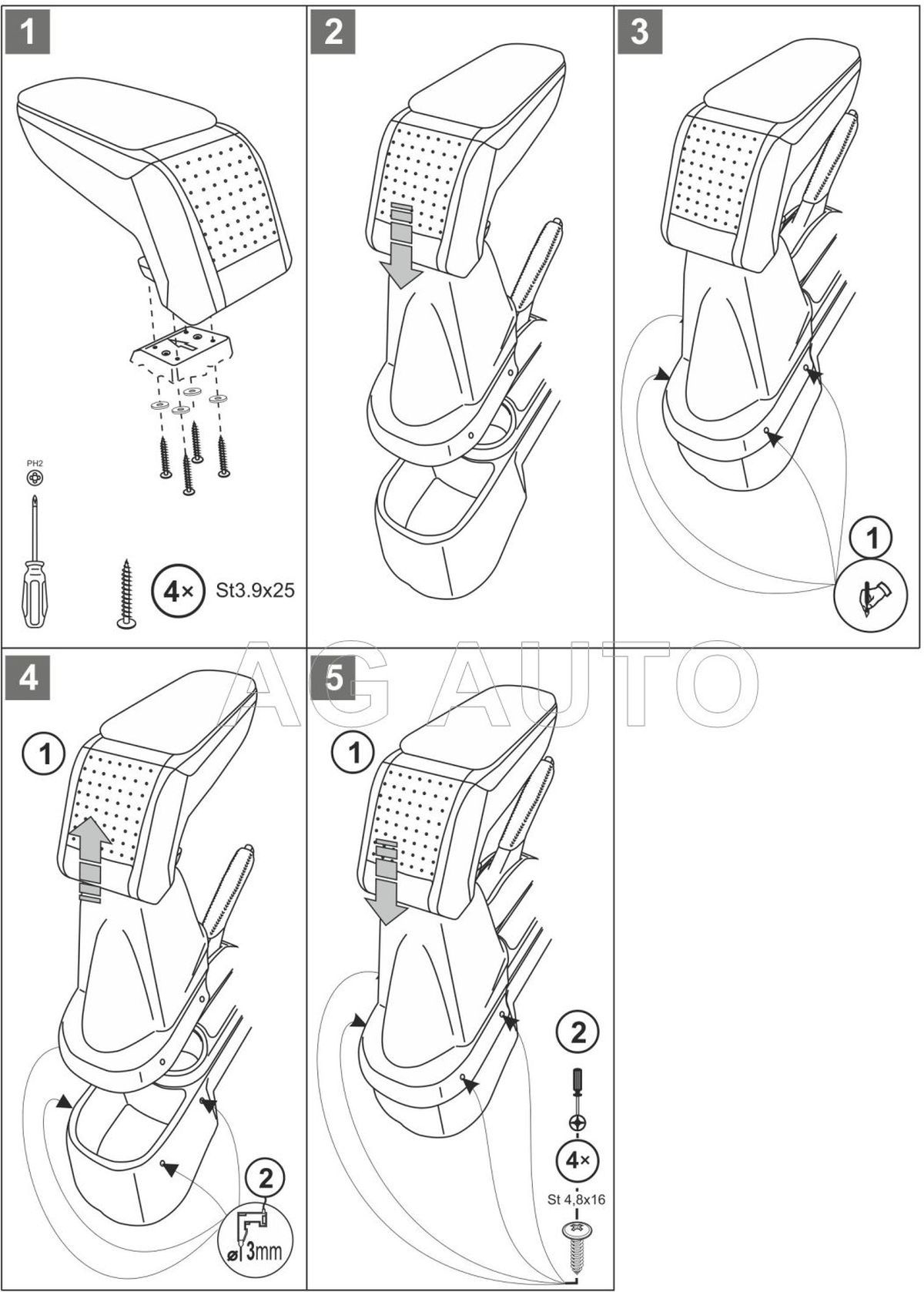 Loketní opěrka - područka Standard, Toyota Yaris, 2011-2014, tkanina