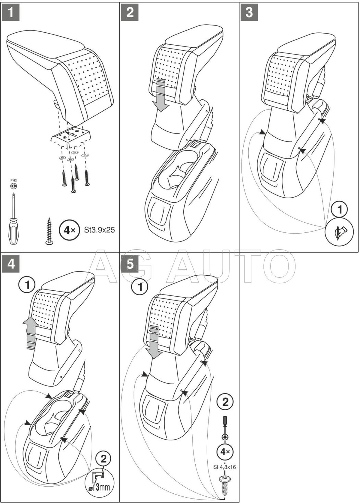 Loketní opěrka - područka STANDARD, Citroen C-Elysee, 2012- ,
